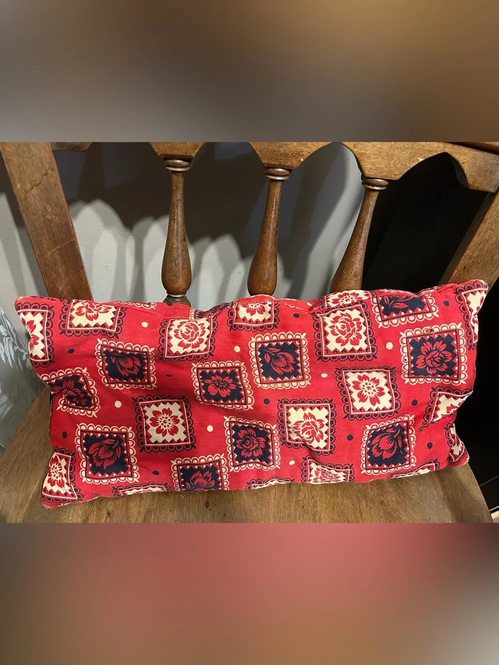 Lot 4 vintage pillows throw chair pad primitive handmade make-do's cottage core